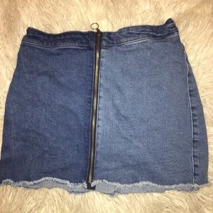 CUTE DUAL COLOR DENIM SKIRT